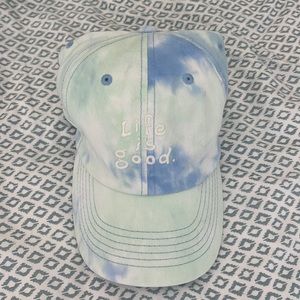 NWT Blue and Green Tie Dye Life is Good Hat Ballcap